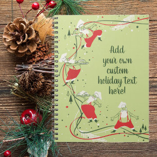 Caderno Espiral Natal Antigo, Papai Noel Chef com Jantar