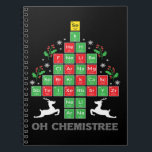 Caderno Espiral Natal Chemistree Science Mesas Periódicas Xmas<br><div class="desc">Perfeito para eventos ou festas de Natal e um presente legal para ele ou para ela. Compartilhe algumas risadas com sua família ou amigos e mostre seu lado de humor com esta engraçada design de Natal.</div>