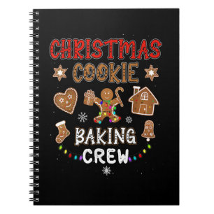 Caderno Espiral Natal Cookie Baking Crew Xmas Gingerbird Fami