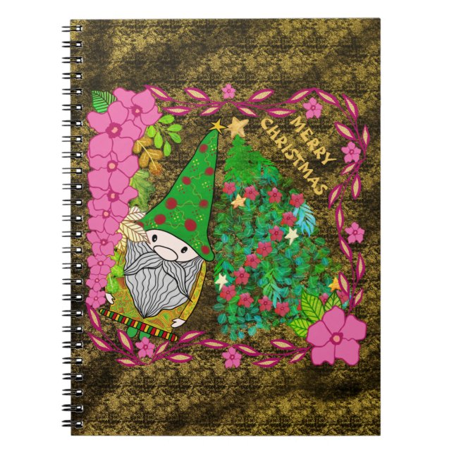 CADERNO ESPIRAL NATAL DE MERCADORIAS PERSONALIZADO COM ÁRVORE XMAS (Frente)