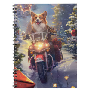 Caderno Espiral Natal de Motocicleta Corgi