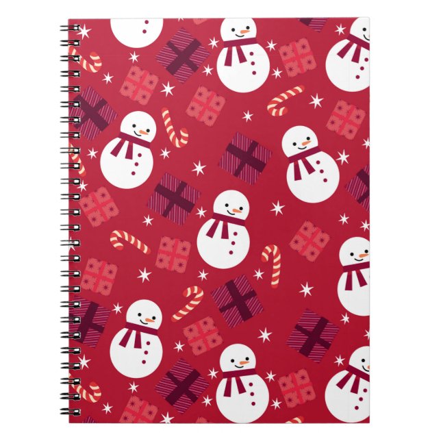 Caderno Espiral Natal de Snowman (Frente)