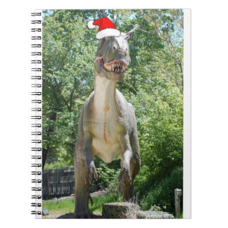 Caderno Espiral Natal Dinossaur Santa Claus