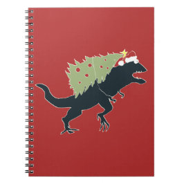 Caderno Espiral Natal Dinossauro Divertido e Festivo