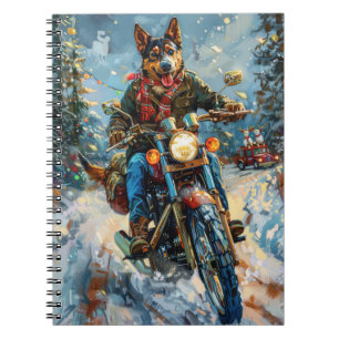 Caderno Espiral Natal do Motociclismo Kelpie australiano