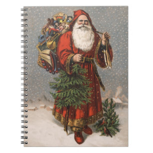 Caderno Espiral Natal do papai noel do vintage