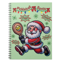 Caderno Espiral Natal do Pickleball Papai Noel