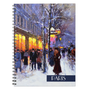 Caderno Espiral Natal em Paris. Notebook de presente natalino