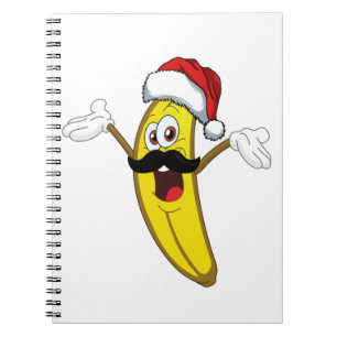 Caderno Espiral Natal engraçado para Banana