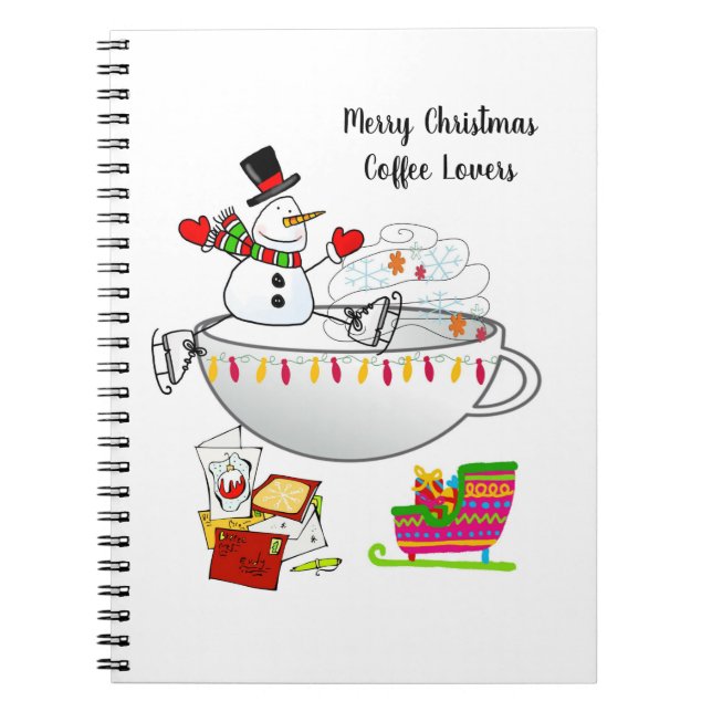 Caderno Espiral Natal Homem de Neve  (Frente)
