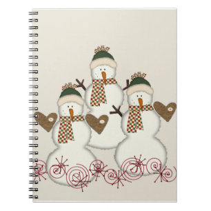 Caderno Espiral Natal Homem de Neve