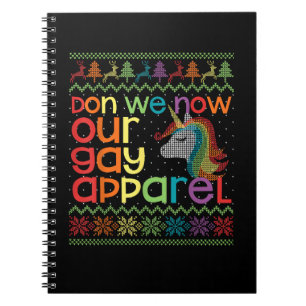 Caderno Espiral Natal LGBT Don Nós Agora Nosso Roupa Gay Rainbow