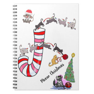 Caderno Espiral Natal Meow Gatos Ratos