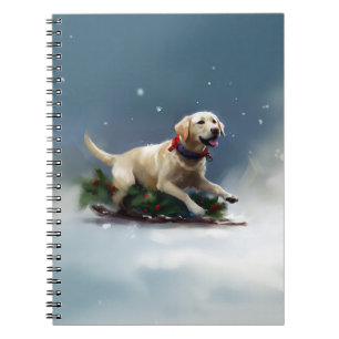 Caderno Espiral Natal no Labrador neve inverno