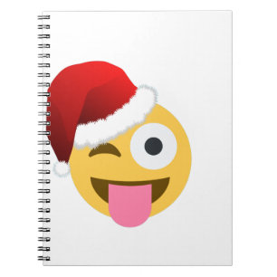 Caderno Espiral Natal Papai Noel que pisc o emoji