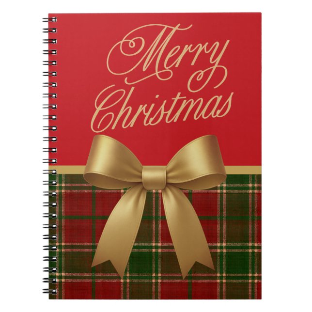 Caderno Espiral Natal Plaid (Frente)