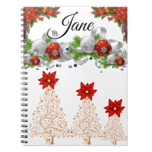 Caderno Espiral Natal Poinsettia