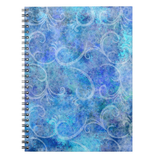 Caderno Espiral Natal Storm Victorian Filigree Swirls B (Frente)