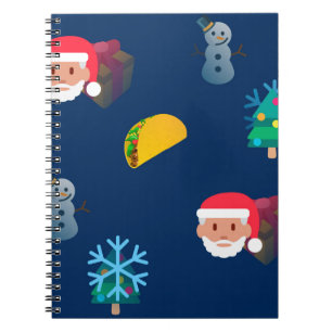 Caderno Espiral natal taco emoji