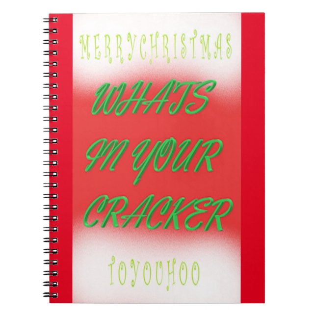Caderno Espiral Natal temido em branco vermelho e verde (Frente)