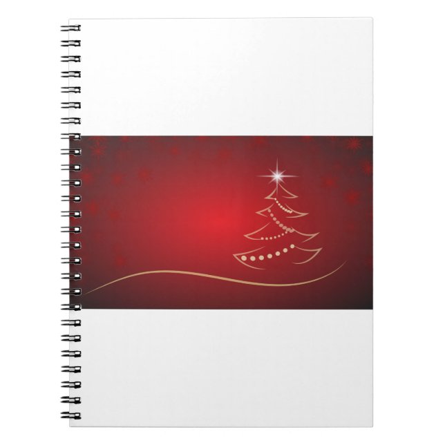 Caderno Espiral Natal Vermelho Natal Árvore Feliz Natal (Frente)