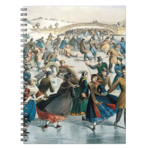 Caderno Espiral Natal Vitoriano Central Park Currier & Ives
