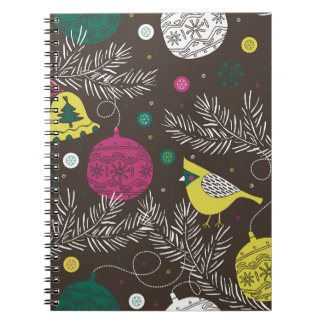 Caderno Espiral Natal Winter: Padrão sazonal.