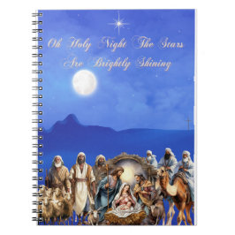 Caderno Espiral Natividade de Starlit: Oh Santa Noite