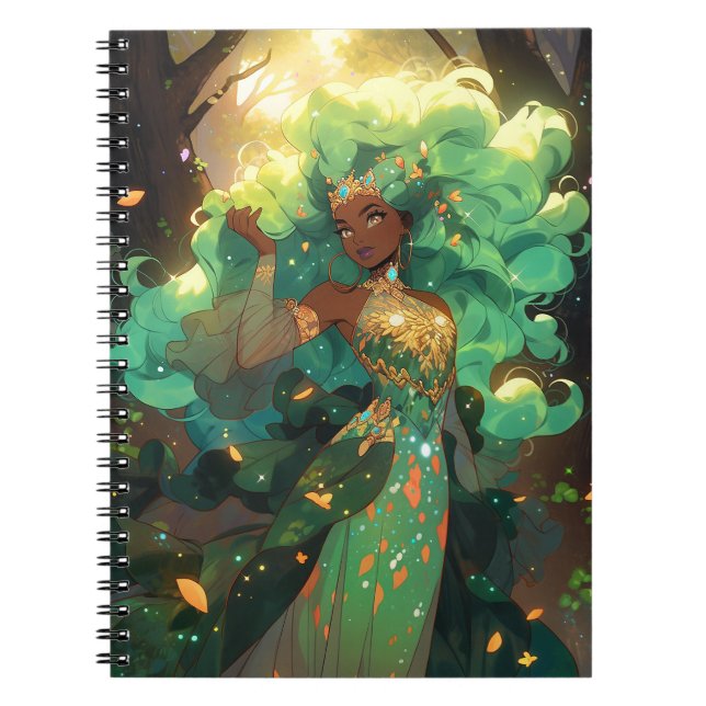Caderno Espiral Nature Goddese African American Fantasy Art (Frente)