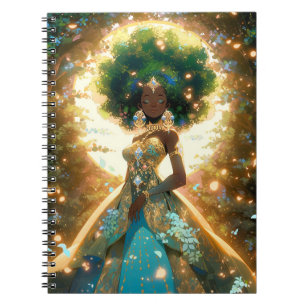 Caderno Espiral Nature Goddese African American Fantasy Art