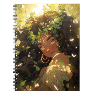 Caderno Espiral Nature Goddese African American Fantasy Art