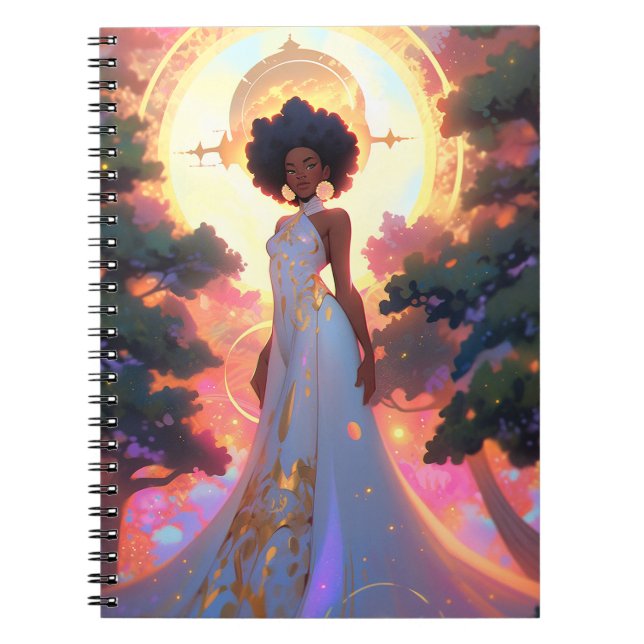 Caderno Espiral Nature Goddese African American Fantasy Art (Frente)