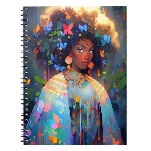 Caderno Espiral Nature Goddese African American Fantasy Art (Frente)