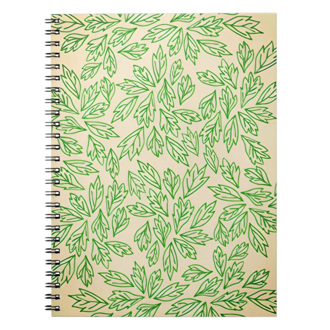 Caderno Espiral Nature-Inspired Leaf Pattern Notebook (Frente)