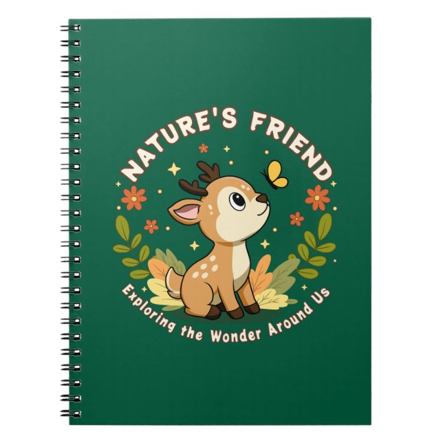 Caderno Espiral Nature's Friend Cute Fawn Woodland Animal (Frente)