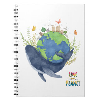 Caderno Espiral natureza amorosa — baleia