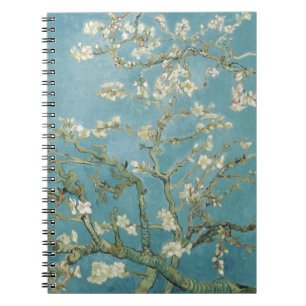 Caderno Espiral Natureza das flores da amêndoa dos ramos de Gogh d