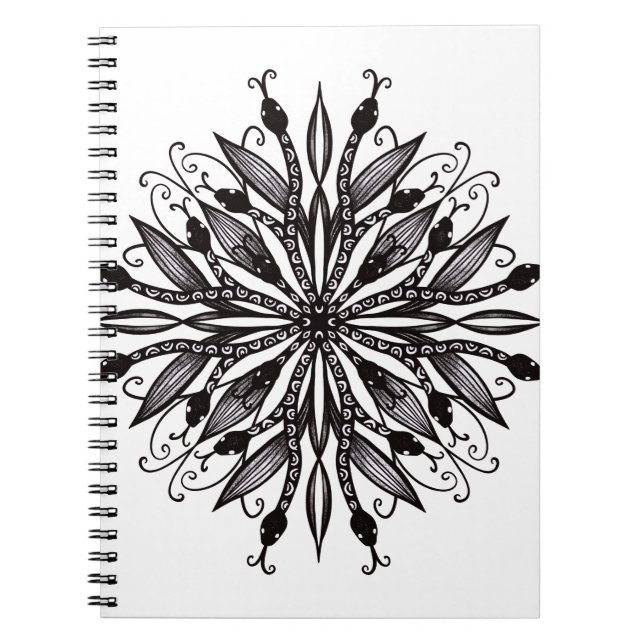 Caderno Espiral Natureza Do gótico Escuro E Branco (Frente)