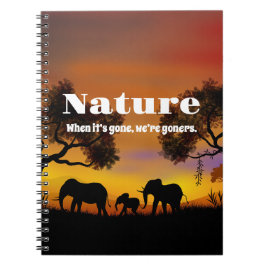 Caderno Espiral Natureza e elefantes preciosos