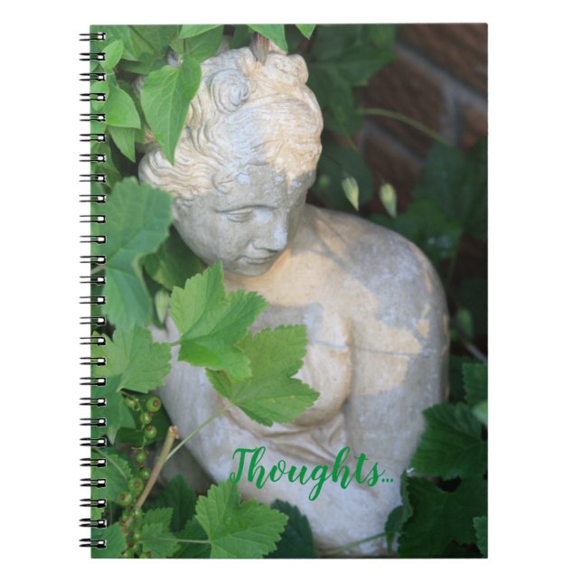 Caderno Espiral Natureza Motivacional da Escultura do Jardim Verde (Frente)