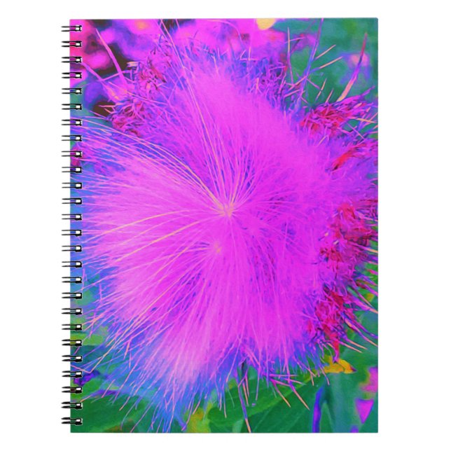 Caderno Espiral Natureza Psicodélica Milkweed Roxo Ultra-Violeta (Frente)