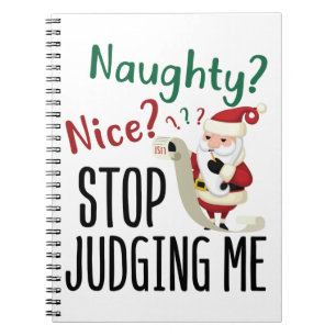 Caderno Espiral Naught Nice Pare De Me Julgar Um Feliz Natal