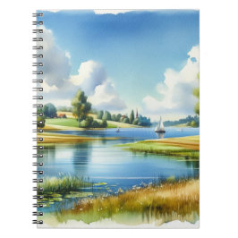 Caderno Espiral Navegação Em Um Lago