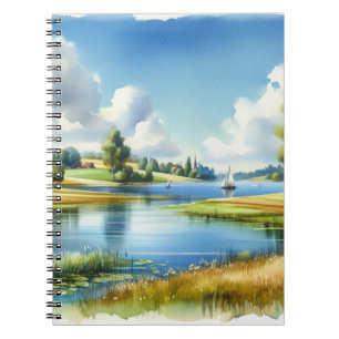 Caderno Espiral Navegação Em Um Lago