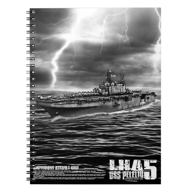 Caderno Espiral Navio de ataque anfíbio Peleliu Fuji notebook (Frente)