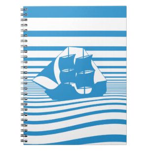 Caderno Espiral Navio de navegação