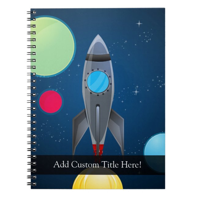 Caderno Espiral Navio de Rocket de espaço (Frente)