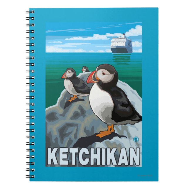 Caderno Espiral Navio Puffins & Cruise - Ketchikan, Alaska (Frente)