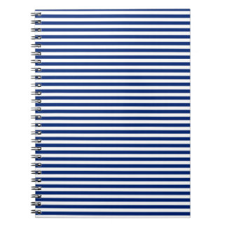 Caderno Espiral navy and white stripes