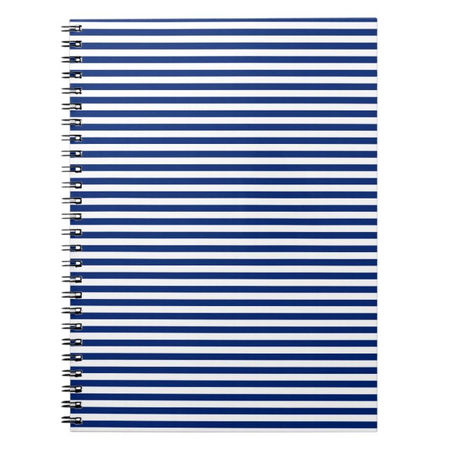 Caderno Espiral navy and white stripes (Frente)